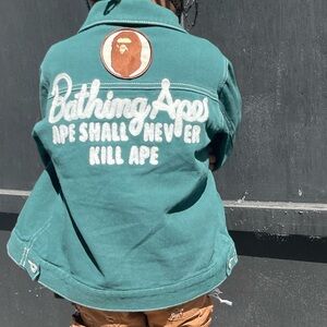 Bape Green Jean Jacket for Kids